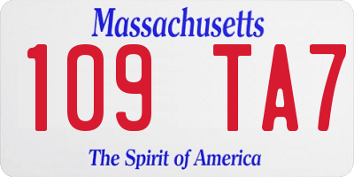 MA license plate 109TA7