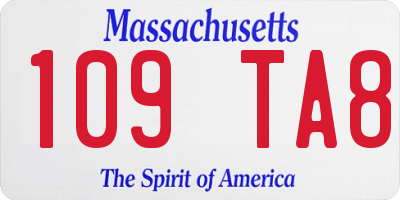 MA license plate 109TA8
