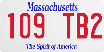 MA license plate 109TB2