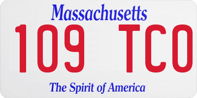 MA license plate 109TC0