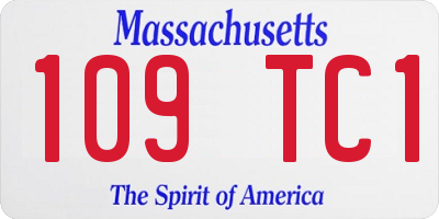 MA license plate 109TC1