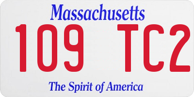 MA license plate 109TC2