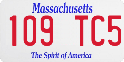 MA license plate 109TC5