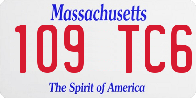 MA license plate 109TC6