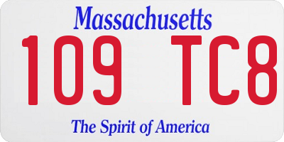 MA license plate 109TC8