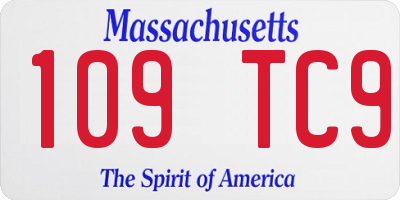 MA license plate 109TC9