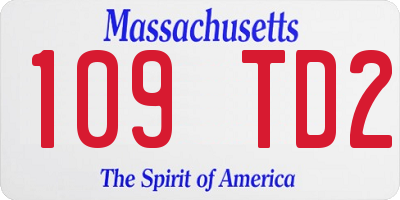 MA license plate 109TD2