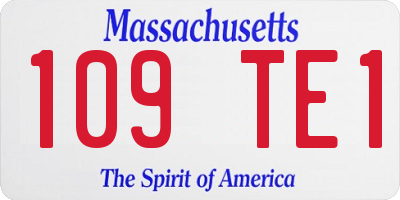 MA license plate 109TE1