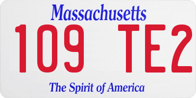 MA license plate 109TE2