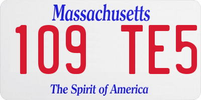 MA license plate 109TE5
