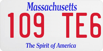 MA license plate 109TE6