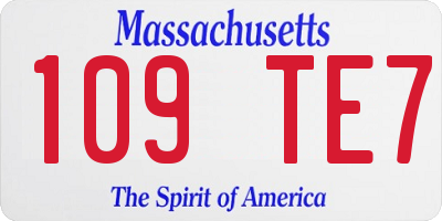 MA license plate 109TE7