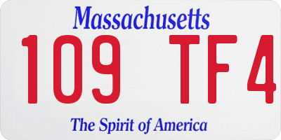 MA license plate 109TF4