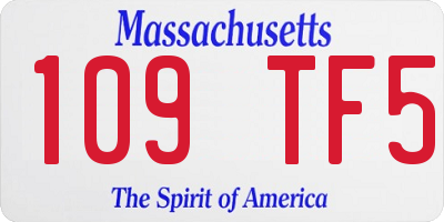 MA license plate 109TF5