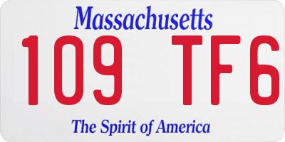 MA license plate 109TF6