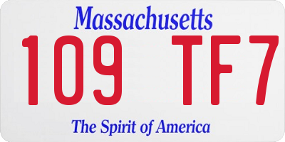 MA license plate 109TF7