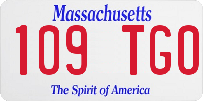MA license plate 109TG0