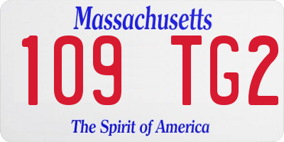 MA license plate 109TG2