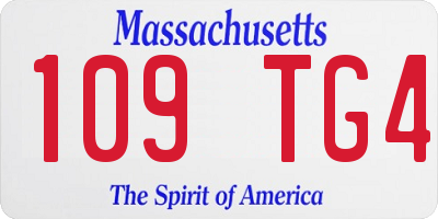 MA license plate 109TG4