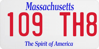 MA license plate 109TH8