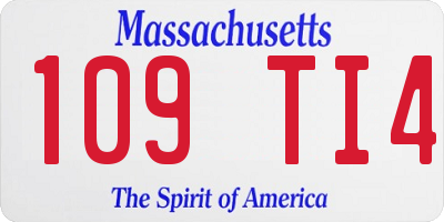 MA license plate 109TI4
