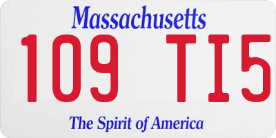 MA license plate 109TI5