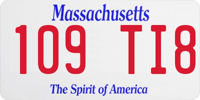 MA license plate 109TI8
