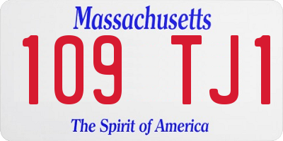 MA license plate 109TJ1