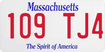MA license plate 109TJ4