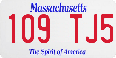 MA license plate 109TJ5