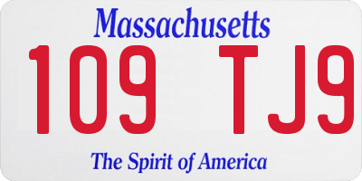 MA license plate 109TJ9