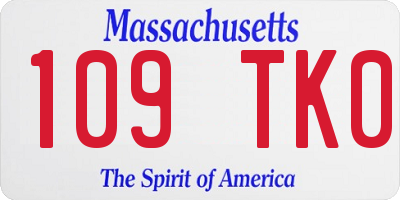 MA license plate 109TK0