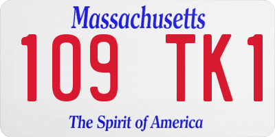 MA license plate 109TK1