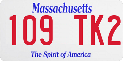 MA license plate 109TK2