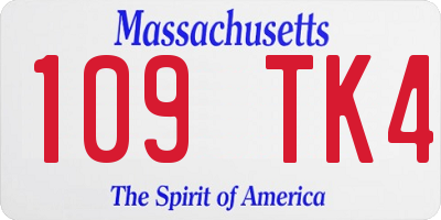 MA license plate 109TK4