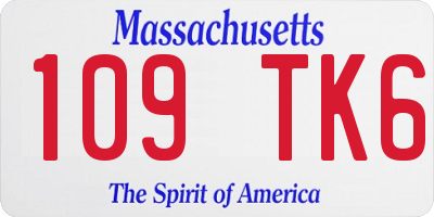 MA license plate 109TK6