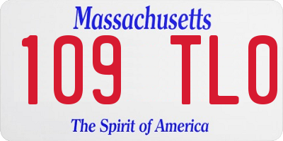 MA license plate 109TL0