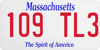 MA license plate 109TL3