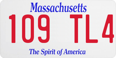 MA license plate 109TL4
