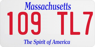 MA license plate 109TL7