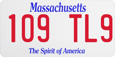 MA license plate 109TL9