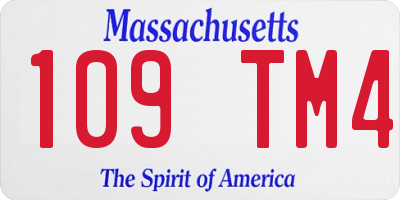 MA license plate 109TM4