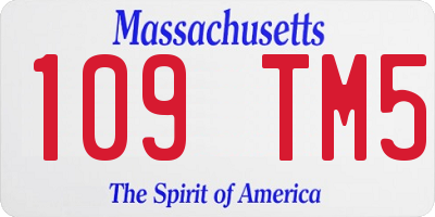 MA license plate 109TM5