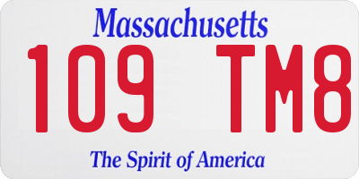 MA license plate 109TM8