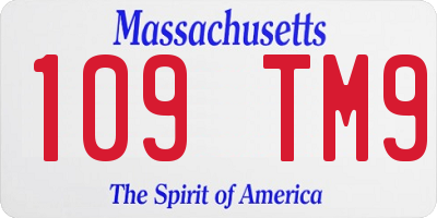 MA license plate 109TM9