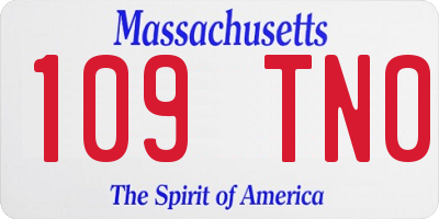 MA license plate 109TN0