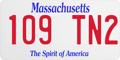 MA license plate 109TN2