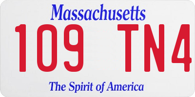 MA license plate 109TN4