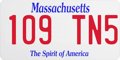 MA license plate 109TN5