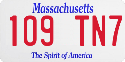 MA license plate 109TN7